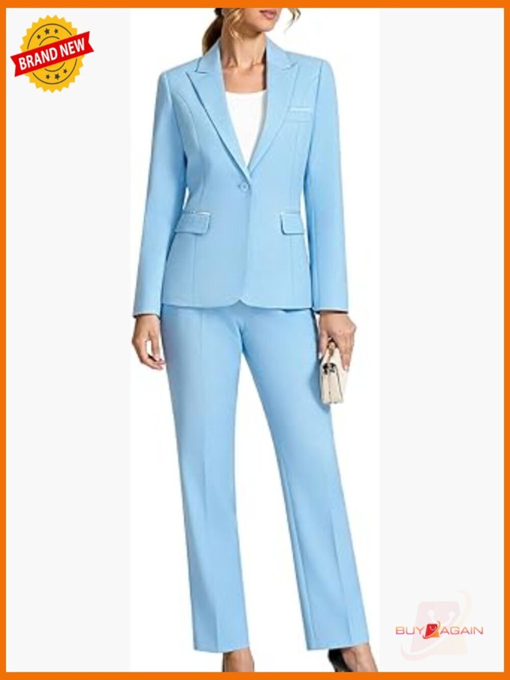 Women's Peaked Lapel Slim Fit Blazer and Pants 2 Piece Suit Set